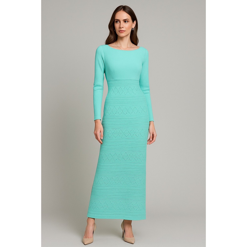 Vintage Paula Brooks Maxi Dress Womens S Green Designer Timeless Elegant Evening
